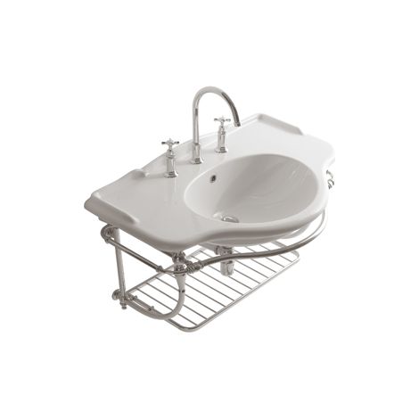 Struttura Paestum sospesa in ottone con lavabo cm. 110x60 bianco