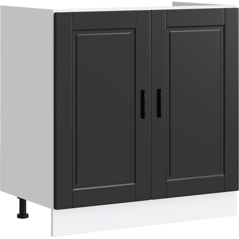 Maison Exclusive - Mueble bajo fregadero Porto negro 80x46x81,5cm