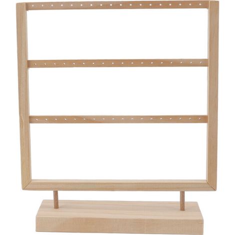 Boucles d'oreilles organisateur support journal couleur boucles d'oreilles en bois porte-bijoux présentoir de stockage pour boucles d'oreilles suspendues 3 couches (1/4)