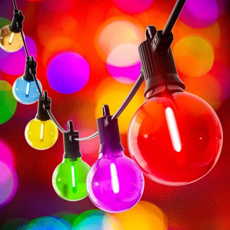 Multicolore Guirlande Lumineuse Exterieure 8M G40 Led Ip65 Étanche Guirlande Lumineuse en Sur Secteur 12 Incassable Guinguette Prise Connectée Pour Parti Noel Jardin Balcon Terrasse Tonnelle (1/5)