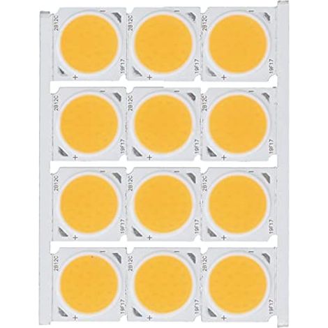 Puce LED COB intégrée, 12 puces LED rondes haute puissance 12 W 36-41 V 1080 lm pour éclairage intérieur DIY (blanc) (lumière chaude) (1/5)