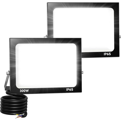Projecteur Extérieur LED 2x 300W, 30000LM, 6000K Blanc Froid IP66 Imperméable, Floodlight de Sécurité pour Jardin, Cour, Terrasse, Square, Usine (1/5)