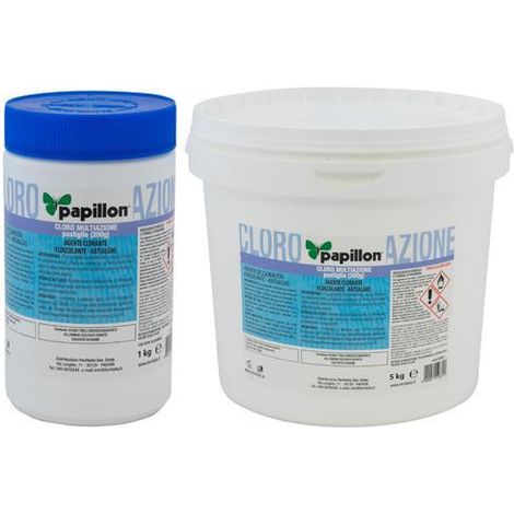CLORO PISCINA PASTIGLIE 5KG MULTIAZIONE 200GR. PAPILLON (1/4)