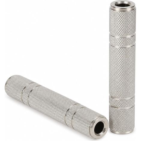 Lot de 3 Adaptateurs Jack 6,35 mm Femelle Femelle, Coupleur Audio TRS/TS en Métal, Adaptateur Rallonge Jack 6,35 mm pour Guitare, Basse, Ampli, Table de Mixage, Rallonge Casque, Câble Audio (1/5)