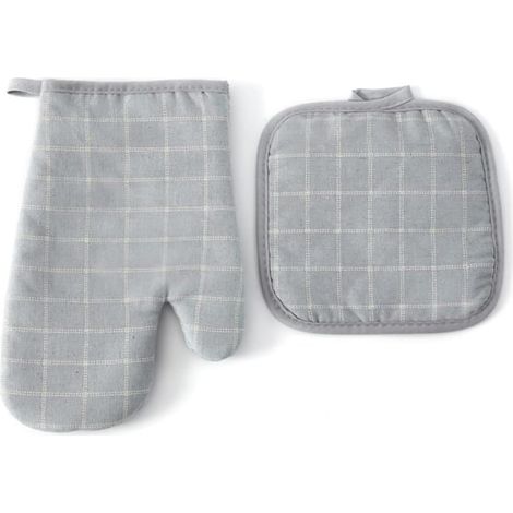 Ensemble de 2 pièces : dessous de plat chauffants, gants de cuisine pour micro-ondes, pour la cuisson et le barbecue en famille (1/3)