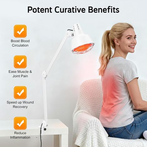 lampe Infrarouge 275 W - Lampe Infrarouge - Lampe Chauffante - Thérapie par la Chaleur - Pour Améliorer la Circulation Sanguine