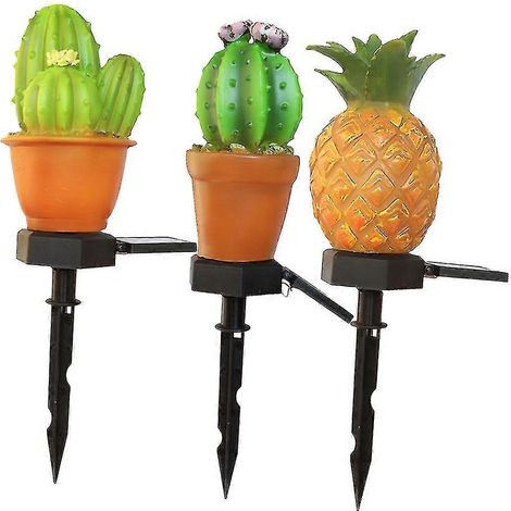 Adorable lampe solaire créative d'extérieur à piquer, éclairage de pelouse étanche, lumière LED pour jardin et aménagement paysager (lot de 3) (1/3)