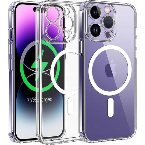 Coque magnétique MagSafe pour iPhone 15 Pro, transparente avec verre trempé (1/5)