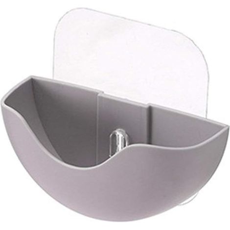 Suction Cup Soap Sponge Dish Holder for Shower Tub and Kitchen Sink(grey)