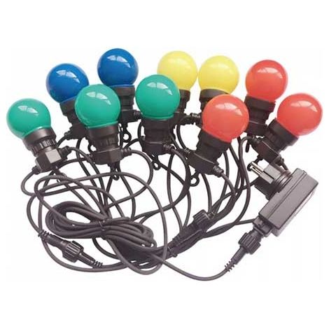 V-TAC VT-70510 catenaria luminosa led rgb lampadine 10pcs 5M raccordabile con ingresso e uscita 2PIN IP44 - sku 7435