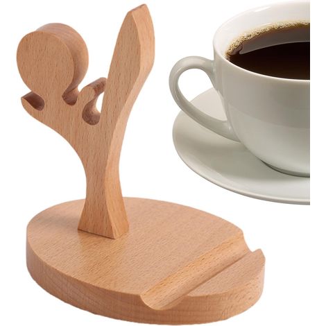 Support de téléphone portable pour bureau, support de téléphone en bois pour chien,support de téléphone portable, support de téléphone portable, support de téléphone en forme d'animal (1/5)