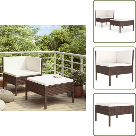 2-tlg. Garten-Lounge-Set mit Auflagen Poly Rattan Braun - Gartenloungesessel - Outdoor-Loungeset - Gartenmöbeln - Rattan Sessel - Balkonmöbel (1/5)