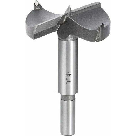 Holzbohrer, 50 mm Hartmetall-Holzfräser, zum Einbau von runden Holztüren, Schubladen und Sperrholz, hilft Ihnen schnell und einfach beim Bohren sauberer, flacher Löcher in Holz. (1/4)