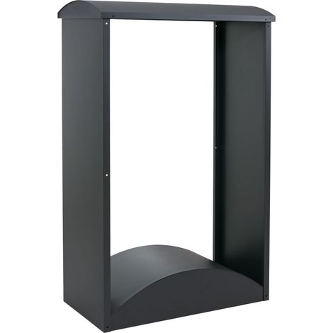 [JAMAIS UTILISÉ] Abri à bois HHG-769, étagère à bois de chauffage/bois de cheminée, abri à bois, abri extérieur en métal 160 x 98 x 50 cm, anthracite