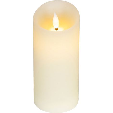 Bougie Led En Cire, à Sommet Incurvé, Couleur Crème ø7,5 X 17 Cm