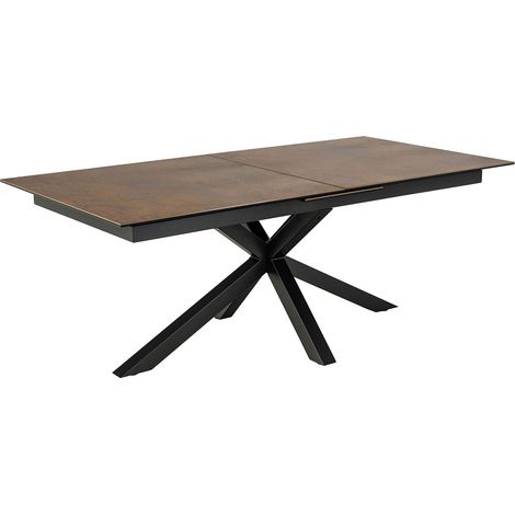 Table à manger extensible 200/240x100x75cm céramique brune - BUGGIO