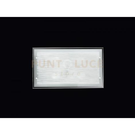 FRAME Plafoniera 4 luci vetro satinato striato 70cm attacco E27