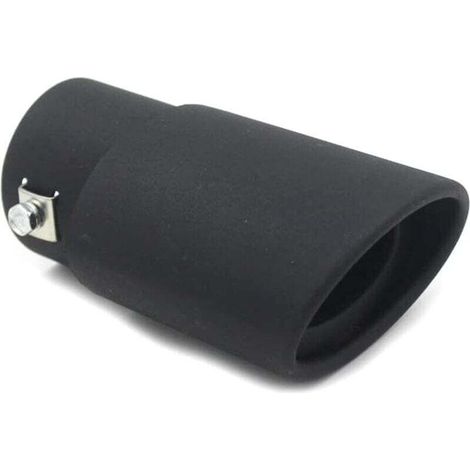 Enjoliveur d'échappement,Tuyaux d'échappement de Voiture,Embout D'éChappement De Voiture En Acier Inoxydable, pour Tuyau Déchappement de Voiture (Sable noir tout droit) (1/4)