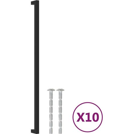 vidaXL Tiradores para armarios 10 uds acero inoxidable negro 480 mm (1/2)