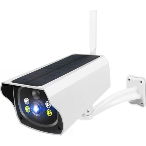 Caméra de sécurité à Domicile Caméra extérieure Solaire 4G 1080P HD 3G Carte SIM caméra IP de sécurité Panneau Solaire caméra de Surveillance alimentée par Batterie(WiFi,4G x Battery x 128G) (1/5)
