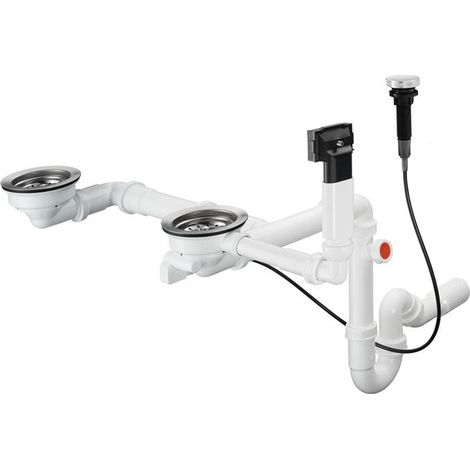 D17-11 Piletta automatica per vasca doppia in granito cromato