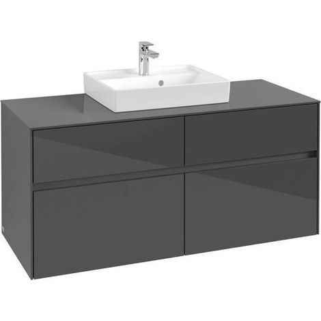 VB Waschbeckenunterschrank Collaro C07000 1200x548x500mm Eckig Glossy Grey (1/3)