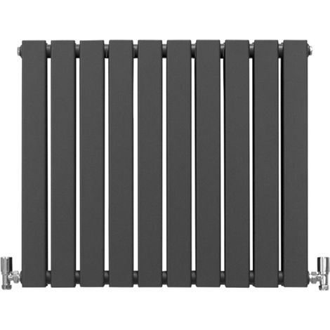 Paneelheizkörper Flachheizkörper Design Heizkörper Heizung 60cm x 70cm Anthrazitgrau Horizontal Heizgerät Doppellagig Wandheizkörper Küche Wohnzimmer Badezimmer Reinigungsbürste und Befestigungsset (1/5)