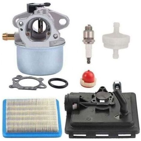799868 498170 carburateur pour Briggs & Stratton 124T02 124T07 126M02 129700 12V800 12C700 4 Temps Petits Moteurs, remplace 14111 799872 694202, avec Base d'amorce de Filtre à air