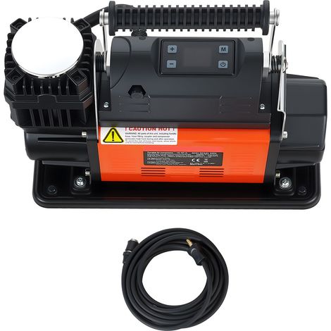 Compresseur d'air 12V haute pression, gonfleur de pneus portable avec arrêt auto, écran LCD, 202 L/min, 150 PSI, adaptateurs pour camions, SUV, 4x4, camping-car. (1/5)