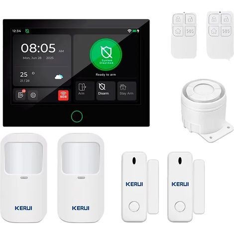 Système d'alarme anti-intrusion, écran tactile de 7 pouces, compatibilité avec la maison intelligente, KIT 5, Prise EU-a (1/2)