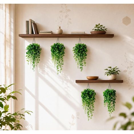 Stickers muraux plantes suspendues, lot de 5 en PVC 30x60cm (1/5)