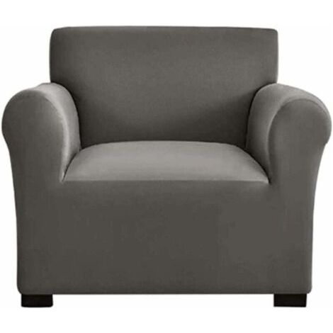 BUNTHAUS PA Housse de Canapé Extensible 1 Place Protecteur Accoudoirs Antidérapant avec Bâtonnets de Mousse Gris (1/4)