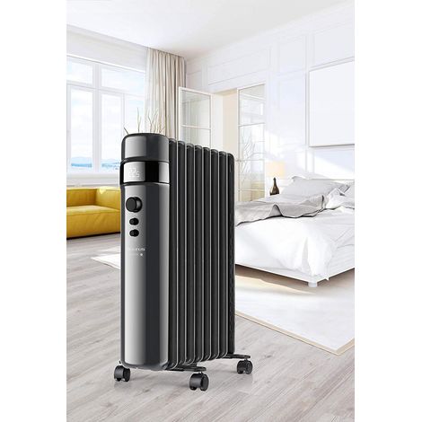 Radiateur à bain d'huile noir à écran numérique Agadir - 2500W - TAURUS ALPATEC (1/4)
