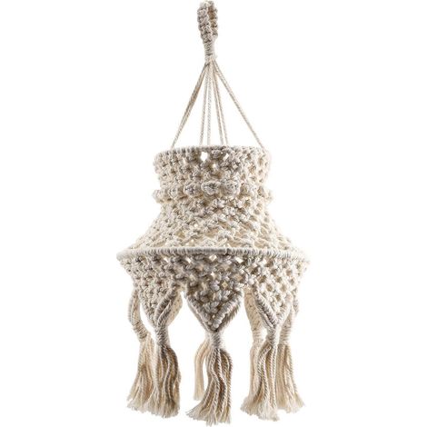 Macramé abat jour Boho suspendu suspension lumineuse housse Chandelier ombrage pour chambre salon chambre bébé dortoir (1/5)