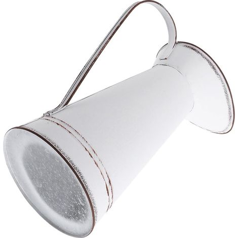 Metal Blumentopf aus Verzinktem Blech Weiß für