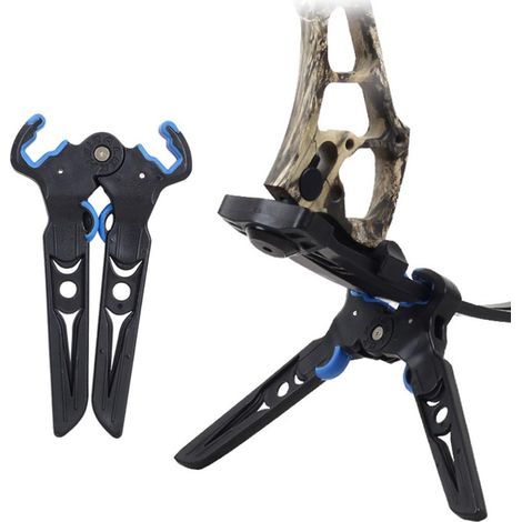 Support de stabilisation pour arc, pliable et portable avec base en caoutchouc antidérapant, idéal pour le tir à l'arc en extérieur. (1/5)