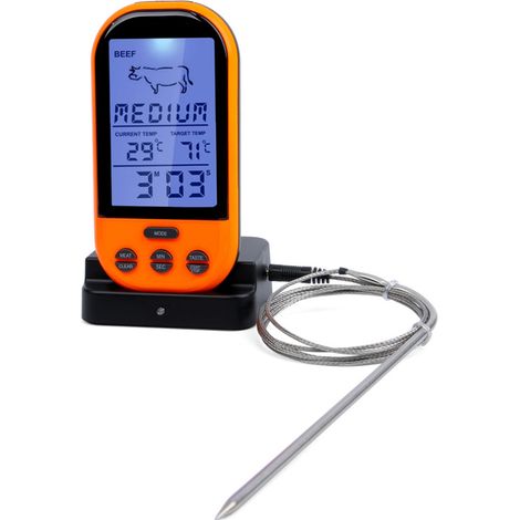 Thermomètre alimentaire numérique à distance sans fil, minuterie d'alarme, sonde de Barbecue à viande, jauge de température pour Steak BBQ, outils de cuisine (1/5)
