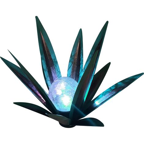 Metall-Agaven-Pflanzen, Outdoor-Dekoration, 13,8 Zoll große Metall-Kunst-Agaven-Pflanzen mit Licht, Tequila-Pflanze, Tequila-Kunst, Gartenpflanzen-Skulptur für Heim- und Gartendekoration (1/5)