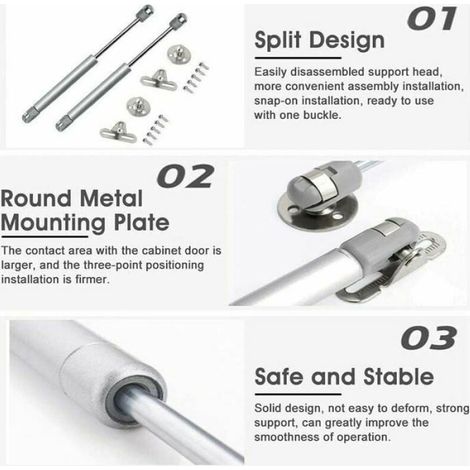 2 Pices Vrin Gaz en ABS et Zinc 100N Amortisseurs Antirouille pour Meubles de Cuisine