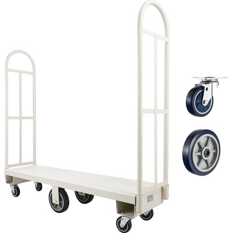 Carrello per piattaforma sottomarina Vevor, capacità di carico 907,18 kg, carrello multiuso in acciaio per impieghi gravosi, carrello industriale a spinta manuale con sei (1/2)