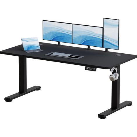 Bureau Assis-Debout Électrique 160 x 60 cm, Noir (1/5)