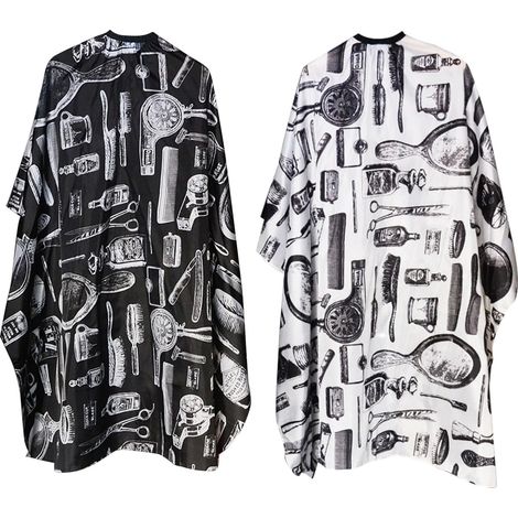 2 Pieces Hairdressing Gown Hair Cutting Cloth Hairdressing Cape Shoulder Cape for Barbers Salon Barber Bathrobe (1/5)