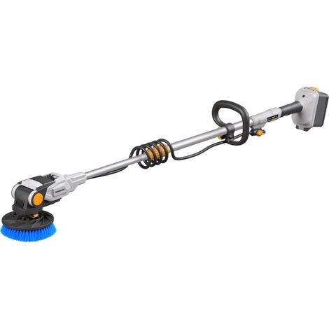 Brosse motorisée télescopique sans fil 18V – Portée 1.35m à 1.8m – Tête inclinable - Débit d'eau pour nettoyage efficace – Batavia