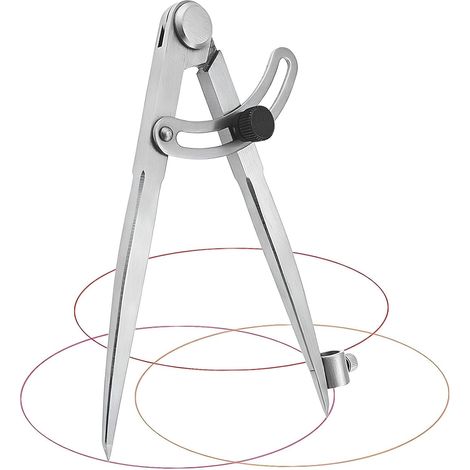 Compas À Pointes Sèches - Acier Haut Carbone - Pour Dessin Circulaire Bois Métal Cuir - Diamètre Max 56 cm - 1 Pièce