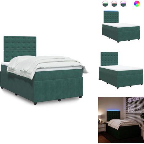 Sommier à lattes de lit avec matelas vert foncé 120x190 cm - Sommier À Lattes De Lit - Sommiers À Lattes De Lit - Lit - Meuble De Chambre À Coucher (1/5)