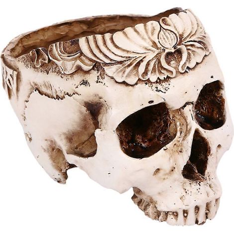 Résine Skull jardinière fleur Succulents pot Carved Skeleton Flowerpot Sugar Cactus jardinière pots support Candy bol (1/5)