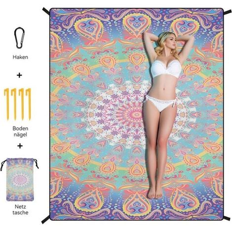 Tapis de plage à séchage rapide, tapis d\'extérieur portable, tapis de pique-nique de camping résistant à l\'humidité.
