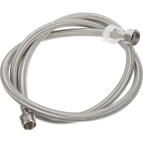 Rallonge de tuyau pour lave-vaisselle, tuyau de machine à laver tressé en acier inoxydable, système d'arrosage de jardin, filetage 1/2 pouce, antidéflagrant, 1 ensemble, argent. (1/5)