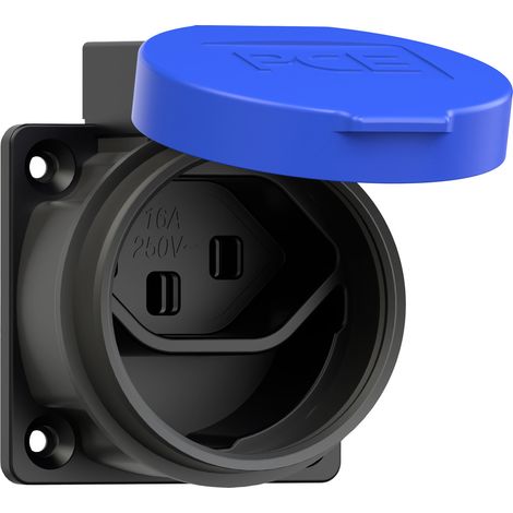 PCE 1323-0bc Aufputz-Steckdose IP55 Schwarz/Blau (1/2)