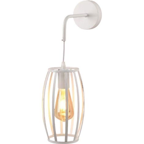 TRADE SHOP - Applique Parete Pendente A Forma Ovale 3d Stile Minimal Portalampada Attacco E27 Aq53 - Bianco (1/5)